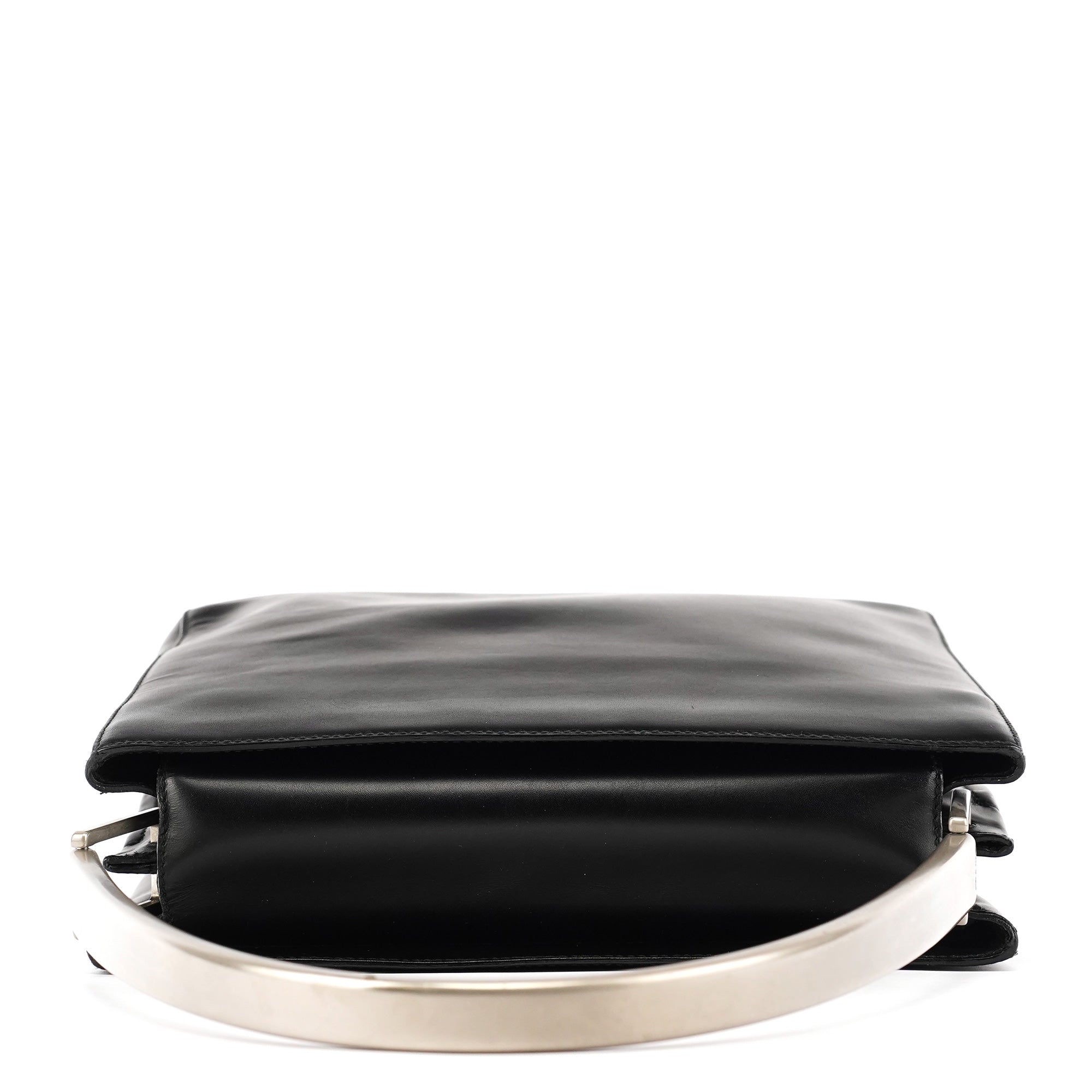 Prada 1998 Black Vitello Metallo Shoulder Bag