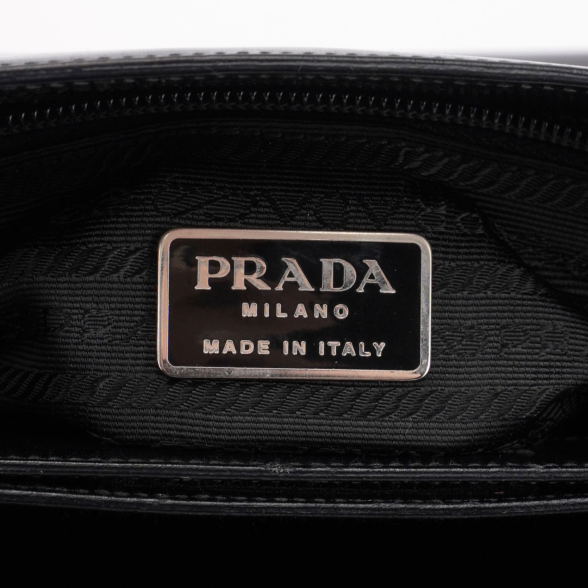 Prada 1998 Black Vitello Metallo Shoulder Bag