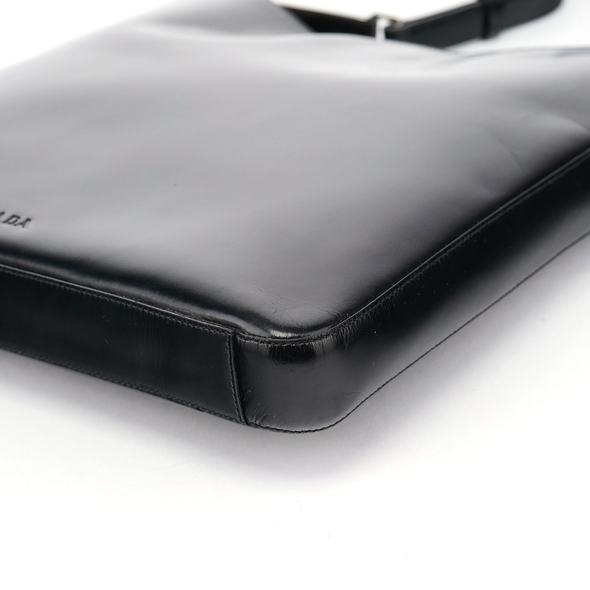 Prada 1998 Black Vitello Shoulder Bag