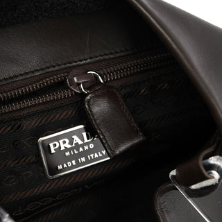 Prada 1998 Brown Calfskin Plastic Hobo Bag