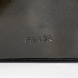 Prada 1998 Dark Green Patent Leather Geometric Hobo