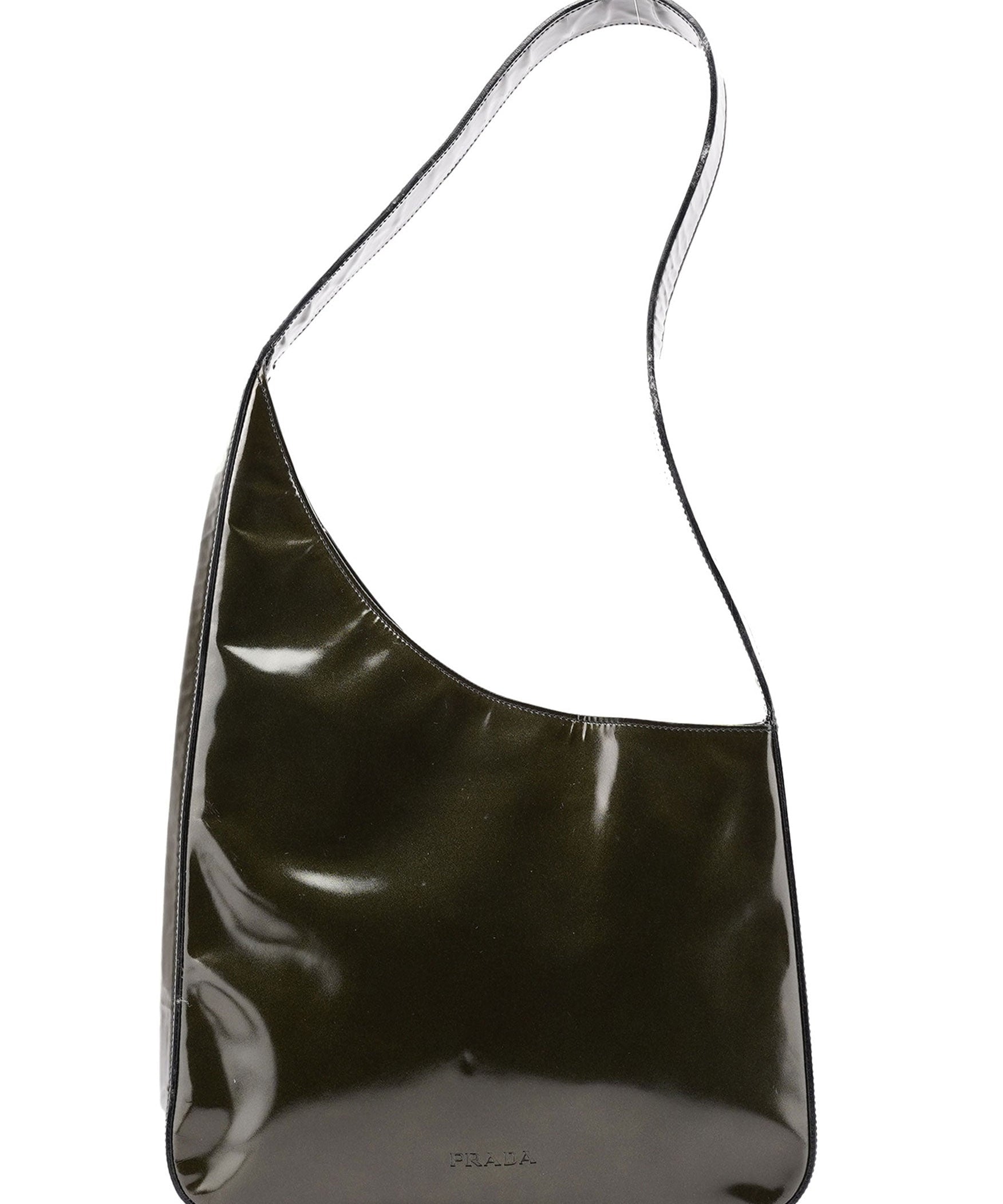 Prada 1998 Dark Green Spazzolato Asim Shoulder Bag