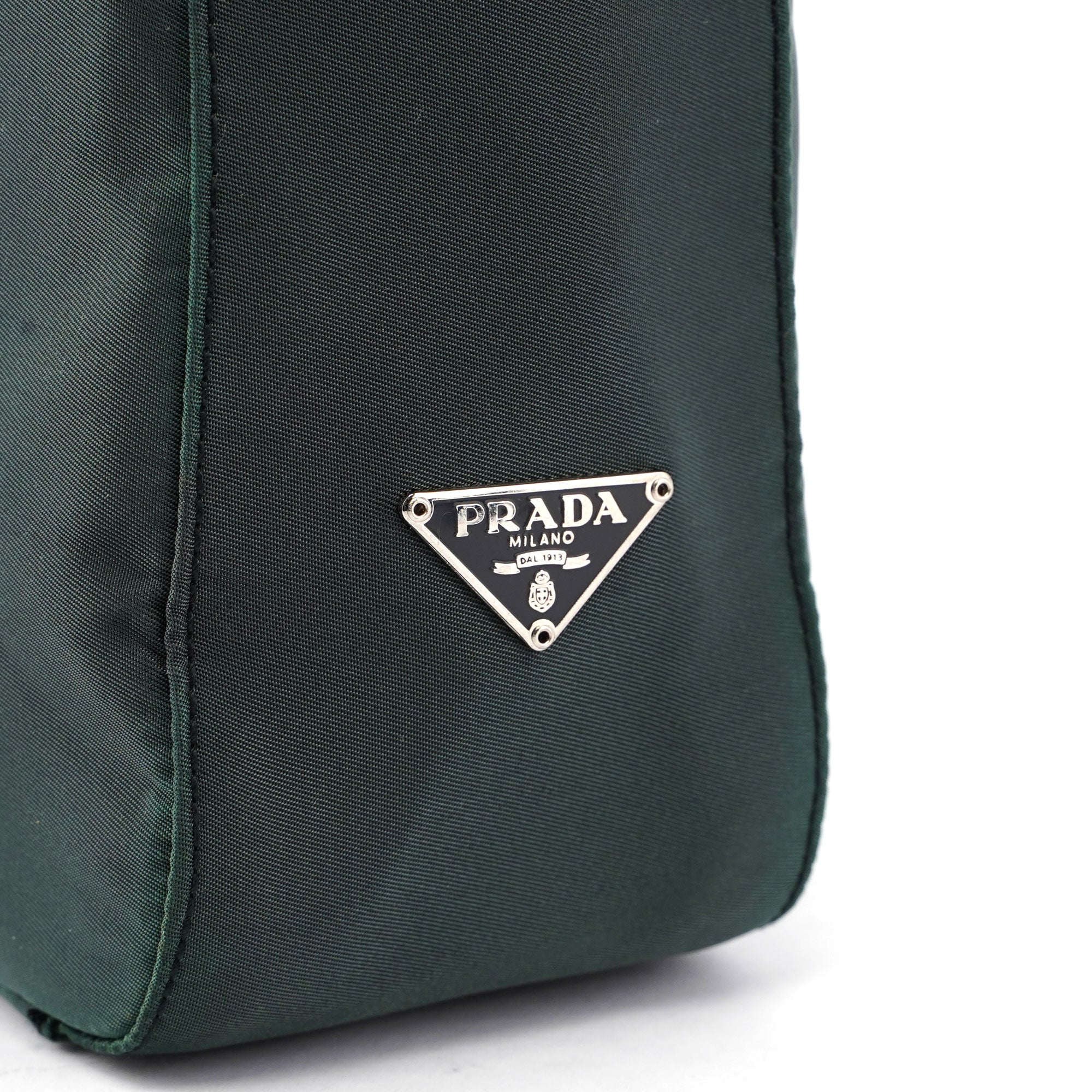 Prada 1998 Green Nylon Geometric Bag