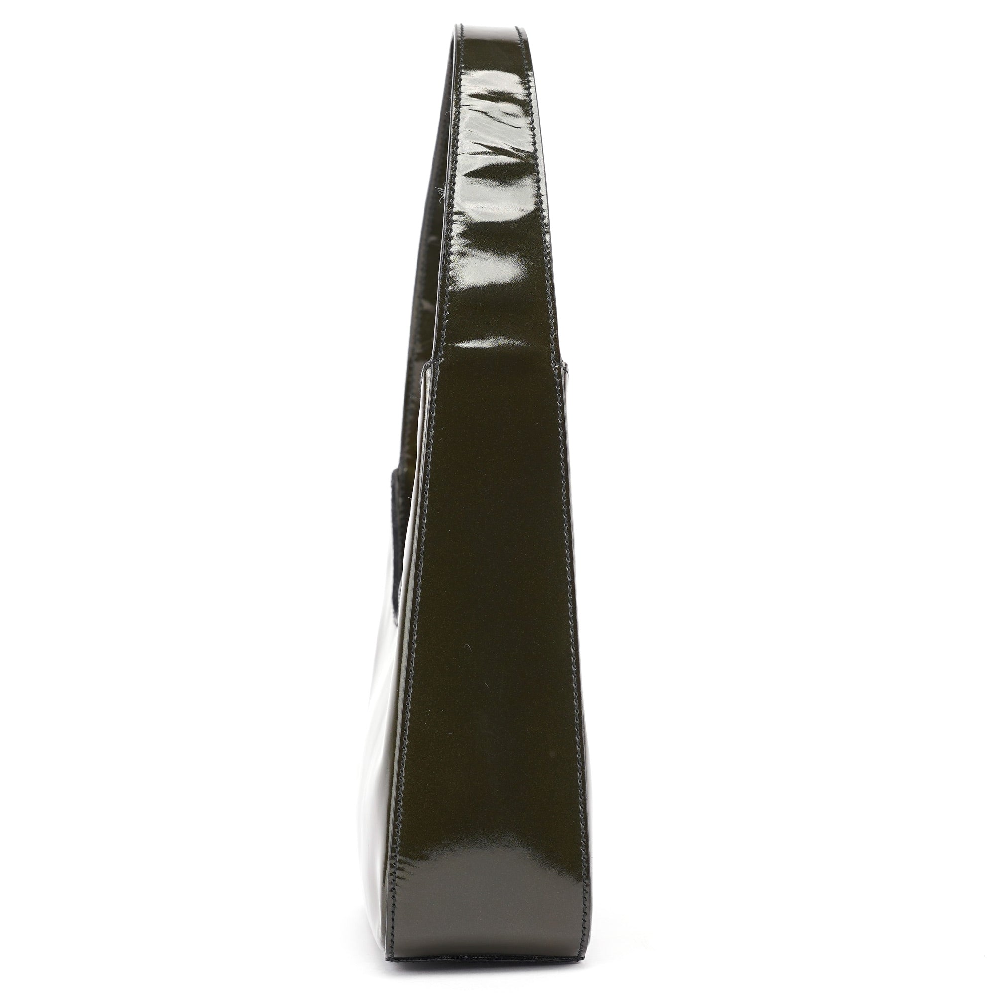 Prada 1998 Green Patent Leather Asim Shoulder Bag