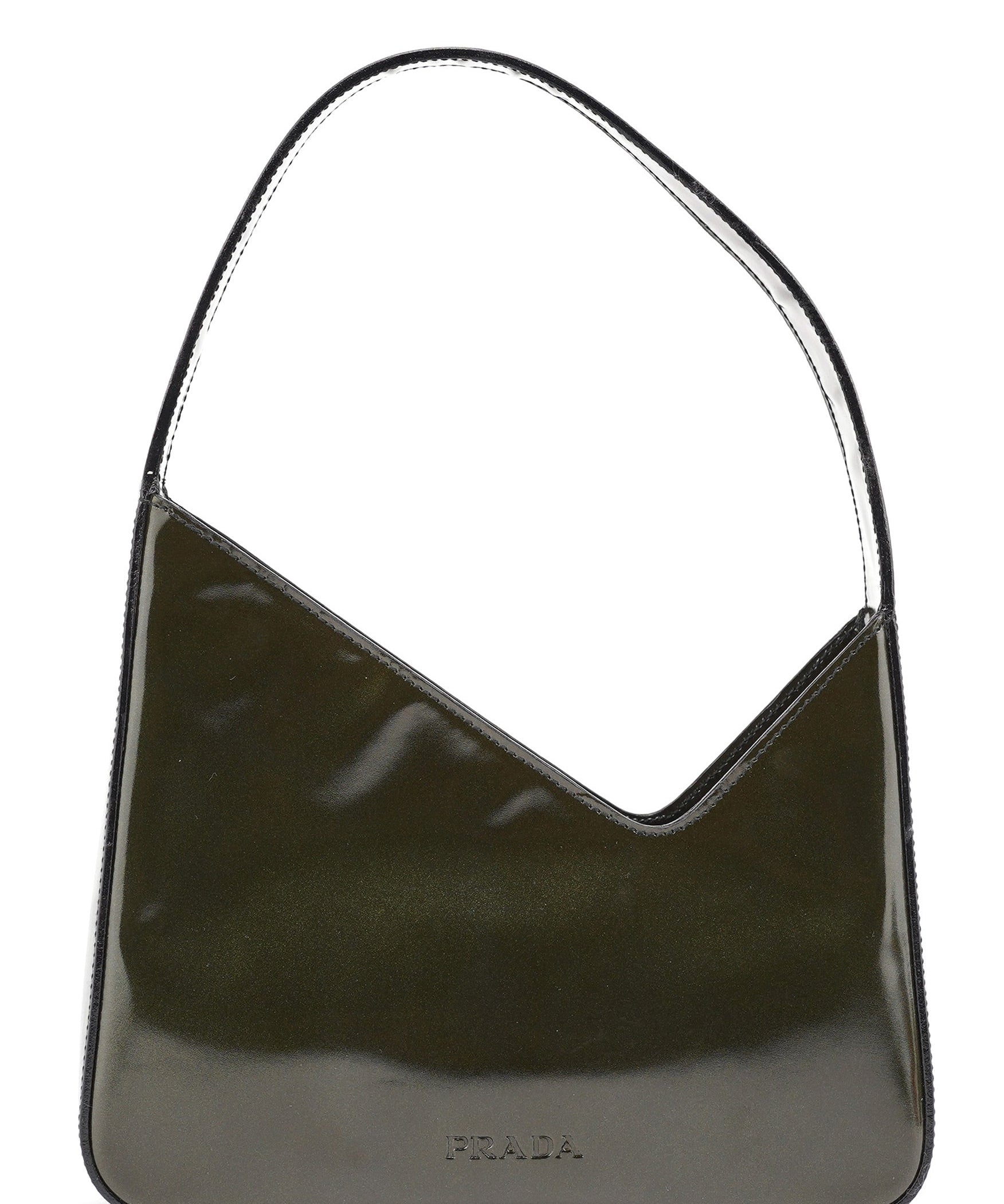 Prada 1998 Green Patent Leather Asim Shoulder Bag