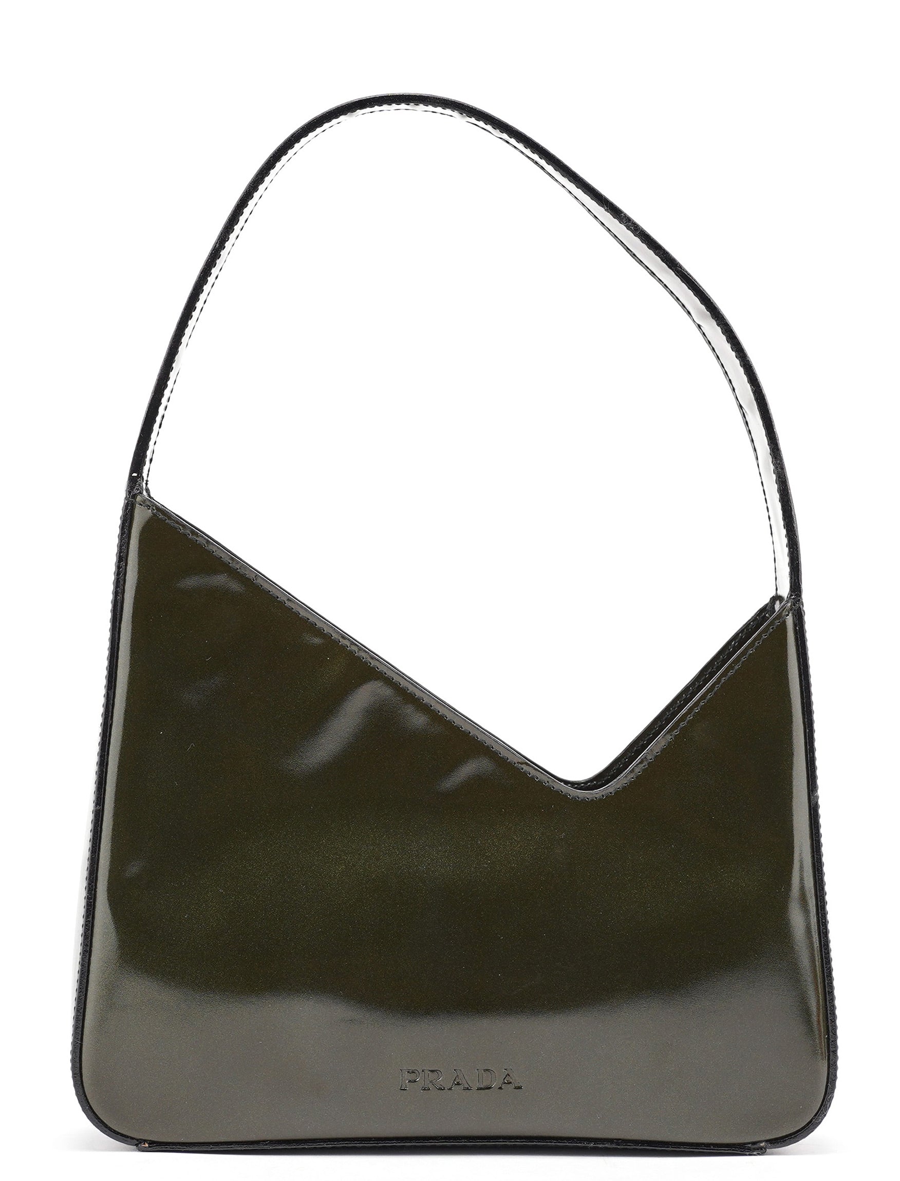 Prada 1998 Green Patent Leather Asim Shoulder Bag