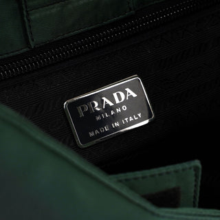 Prada 1998 Green Tessuto Asymmetric Bag