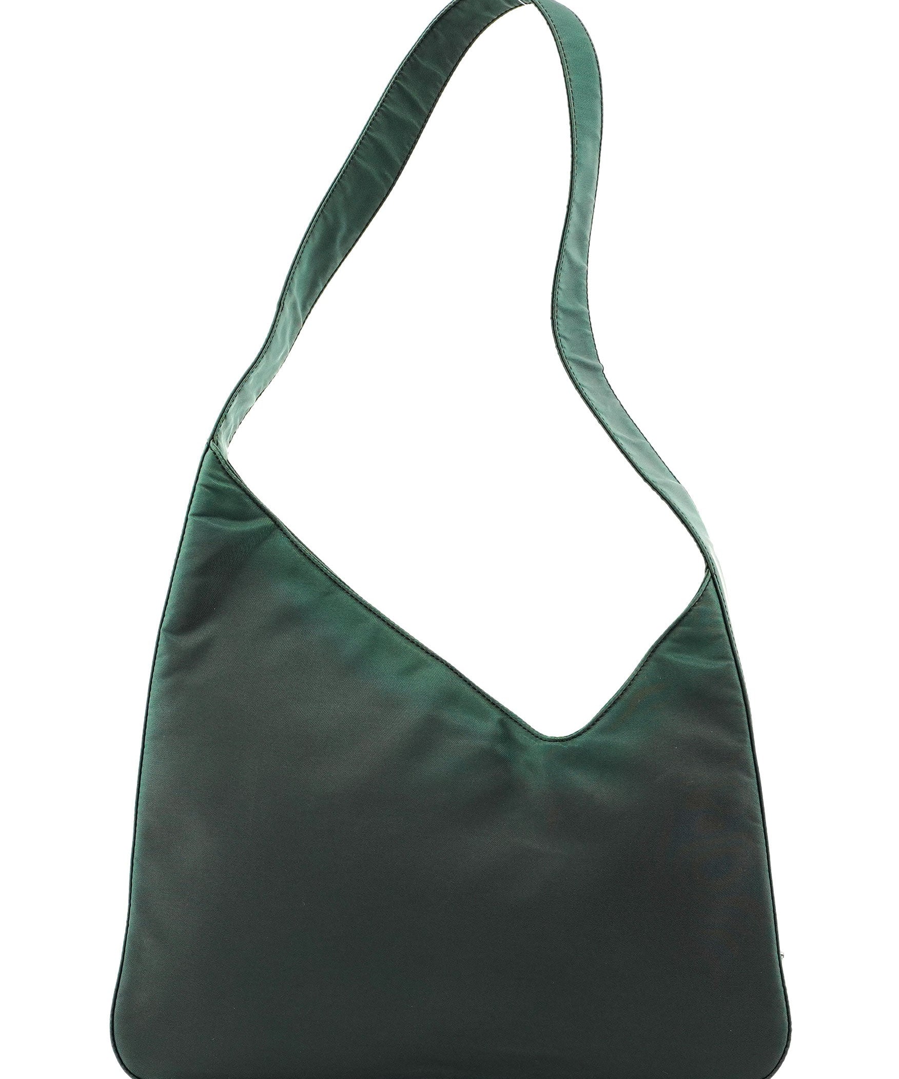 Prada 1998 Green Tessuto Asymmetric Bag