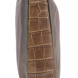 Prada 1998 Green Tessuto Cocco Metal Shoulder Bag