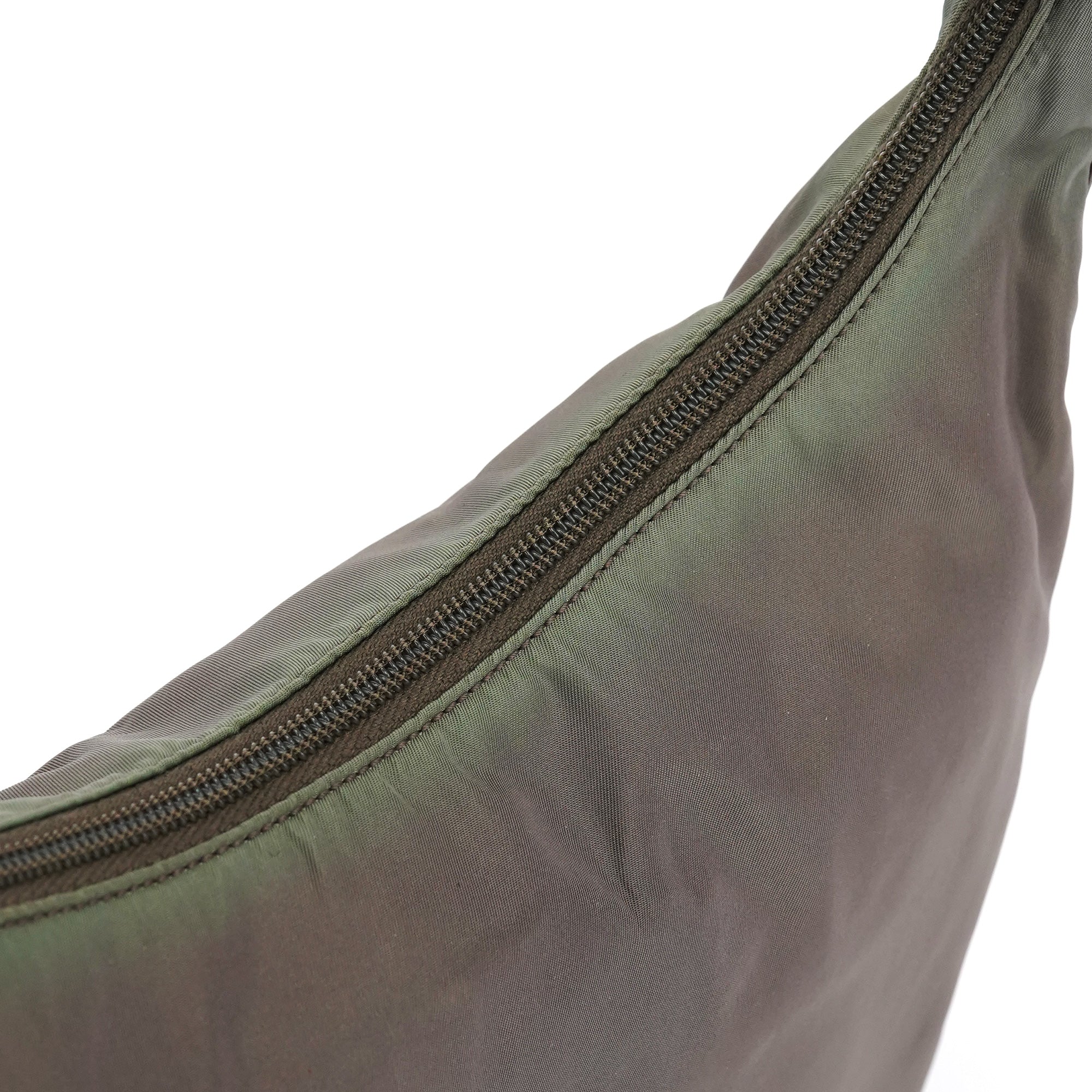 Prada 1998 Green Tessuto Cocco Metal Shoulder Bag