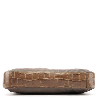 Prada 1998 Green Tessuto Cocco Metal Shoulder Bag