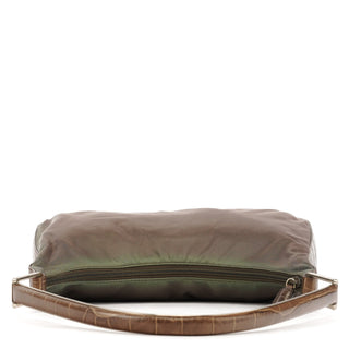 Prada 1998 Green Tessuto Cocco Metal Shoulder Bag