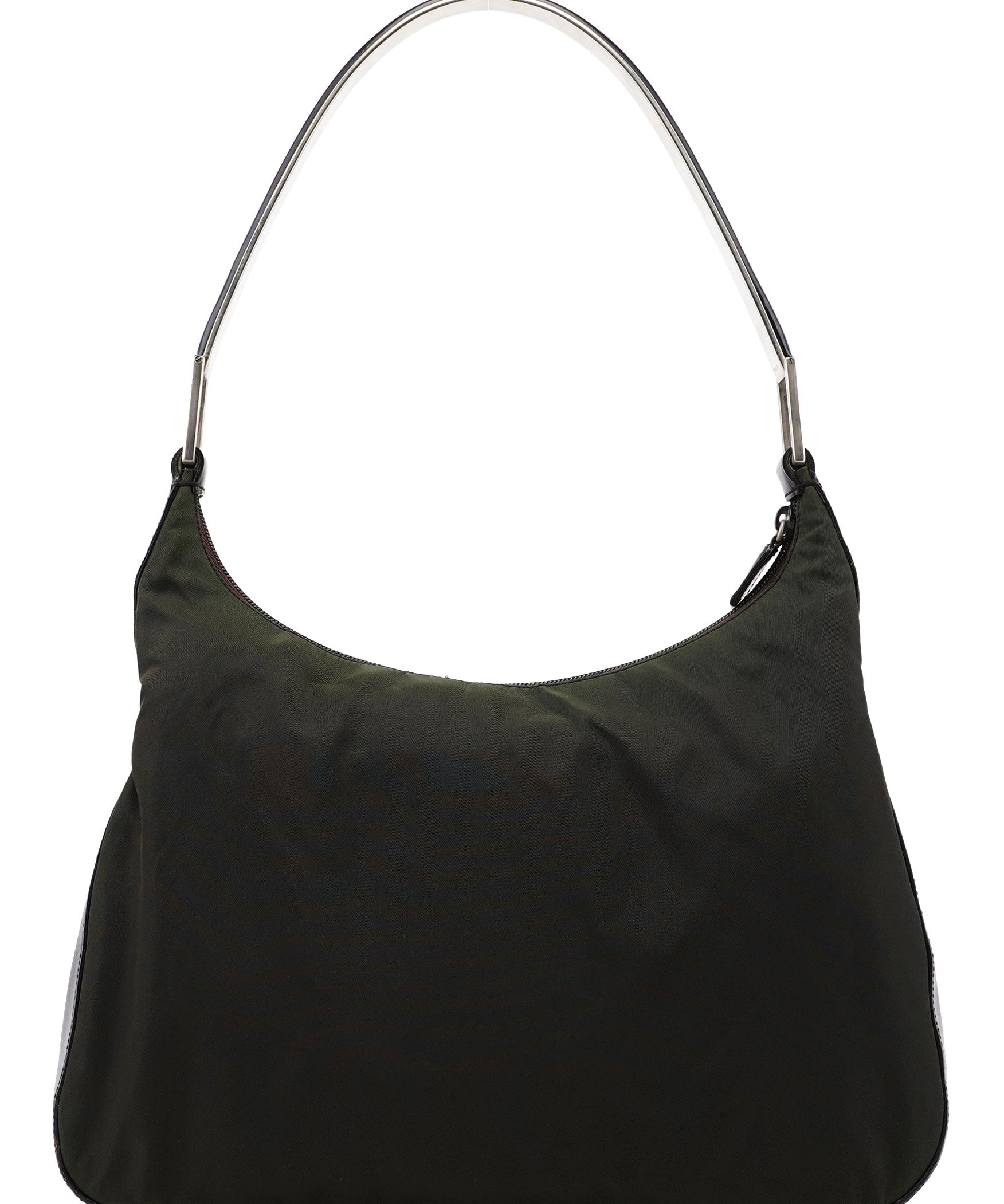 Prada 1998 Green Tessuto Metal Shoulder Bag