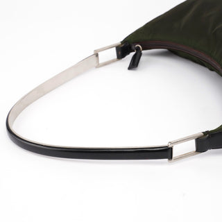 Prada 1998 Green Tessuto Metal Shoulder Bag