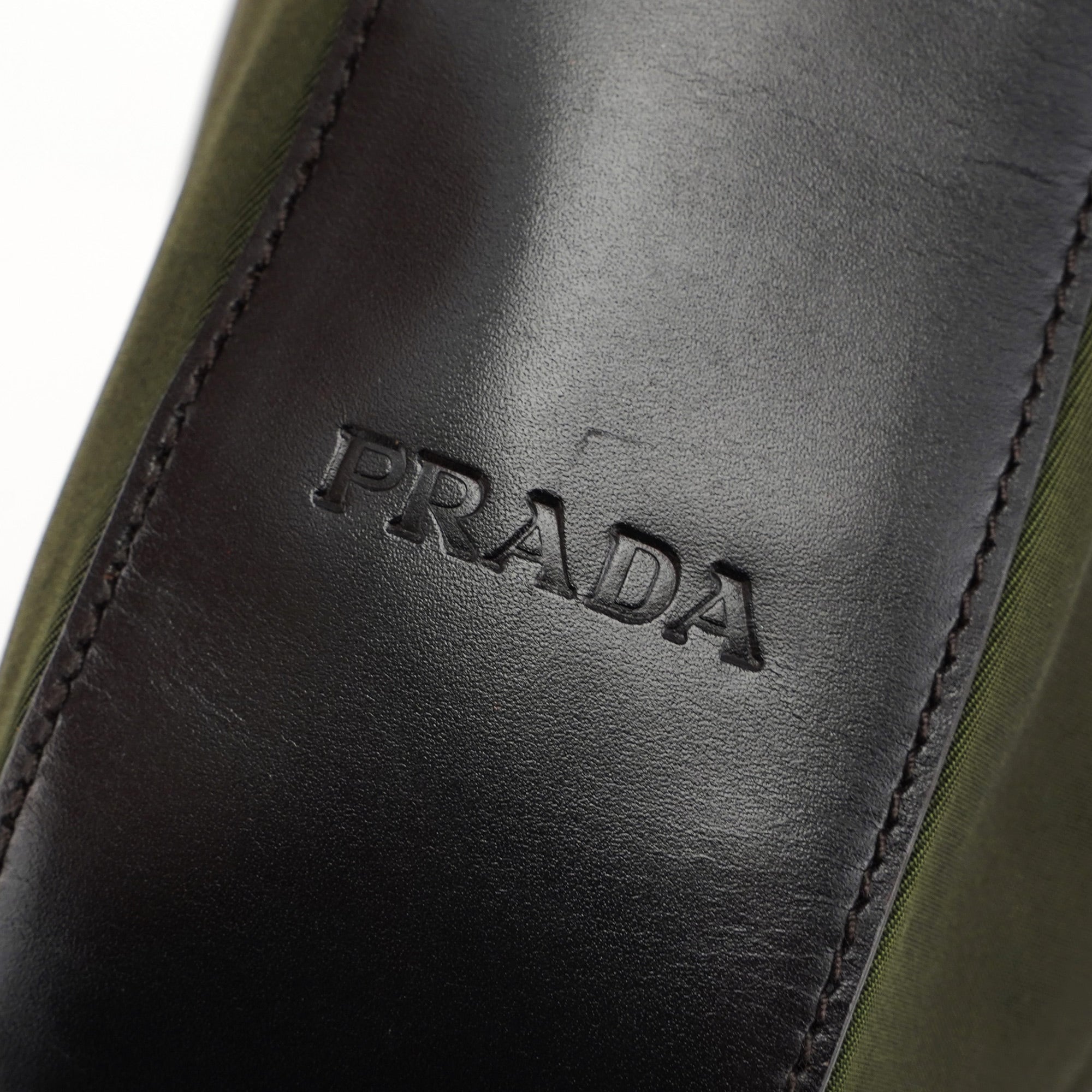 Prada 1998 Green Tessuto Metal Shoulder Bag