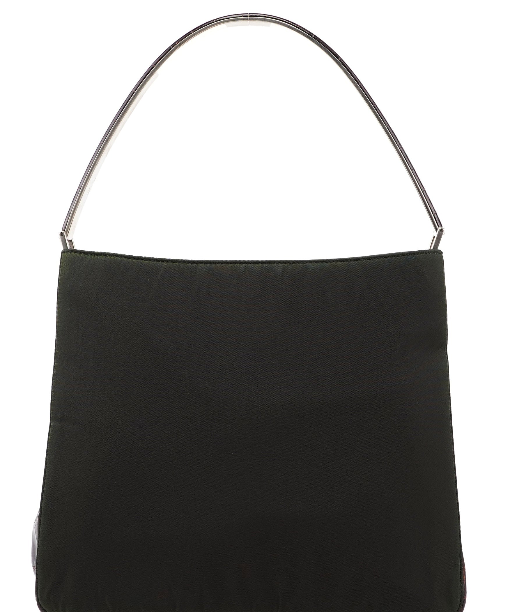 Prada 1998 Green Tessuto Metallo Shoulder Bag