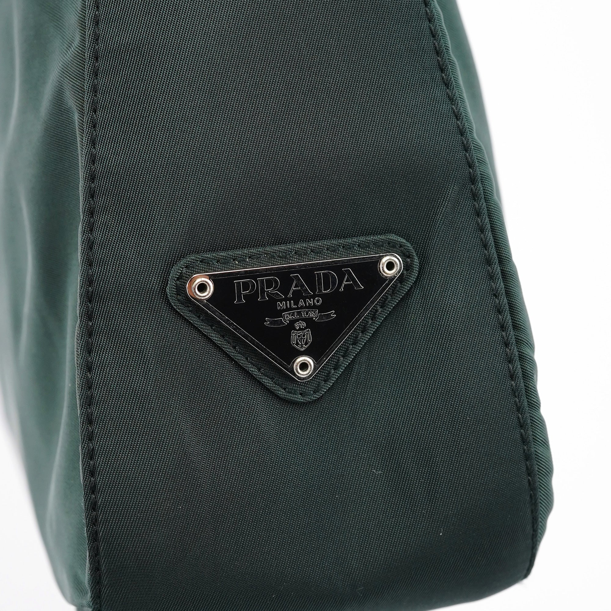 Prada 1998 Green Tessuto Plastic Shoulder Bag