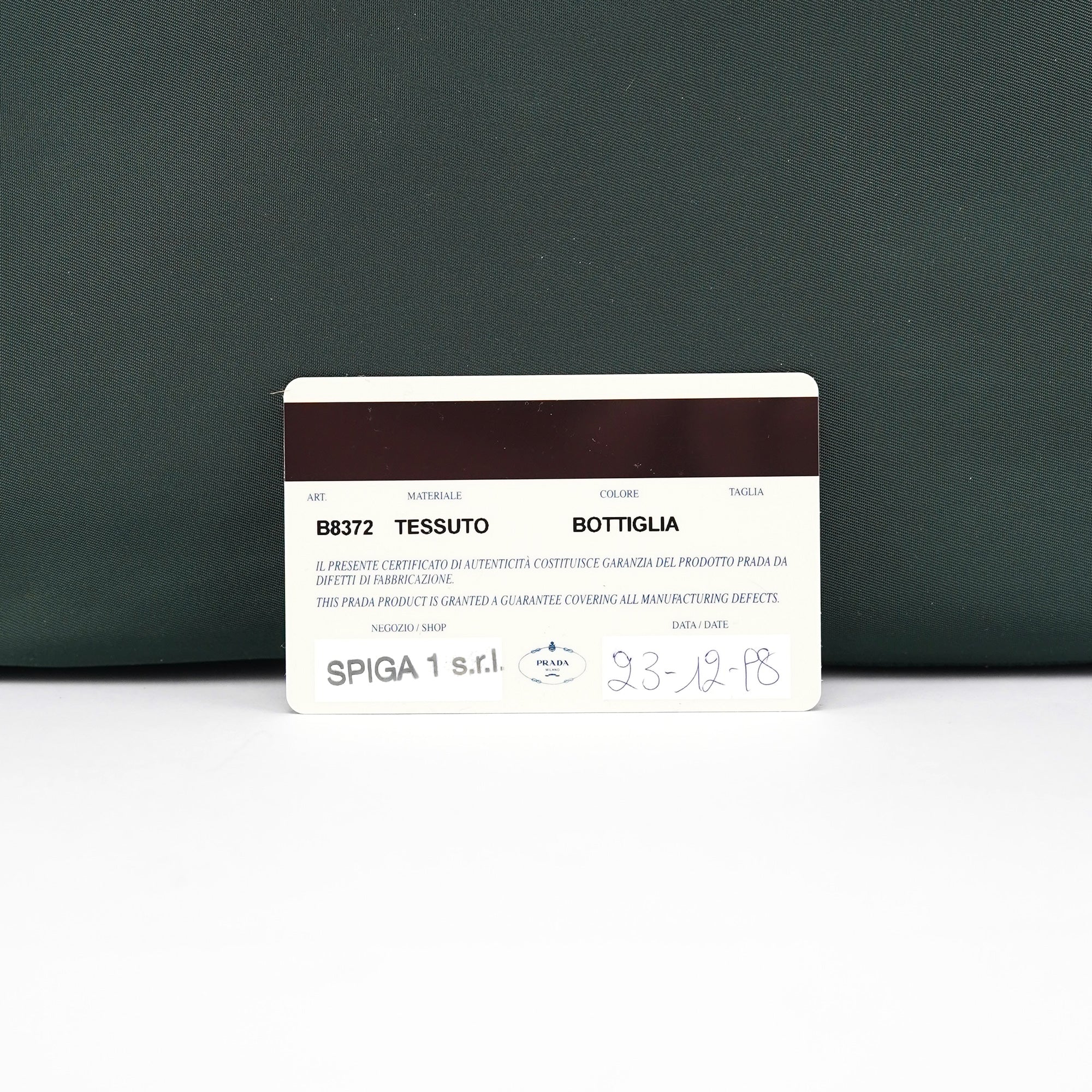 Prada 1998 Green Tessuto Plastic Shoulder Bag