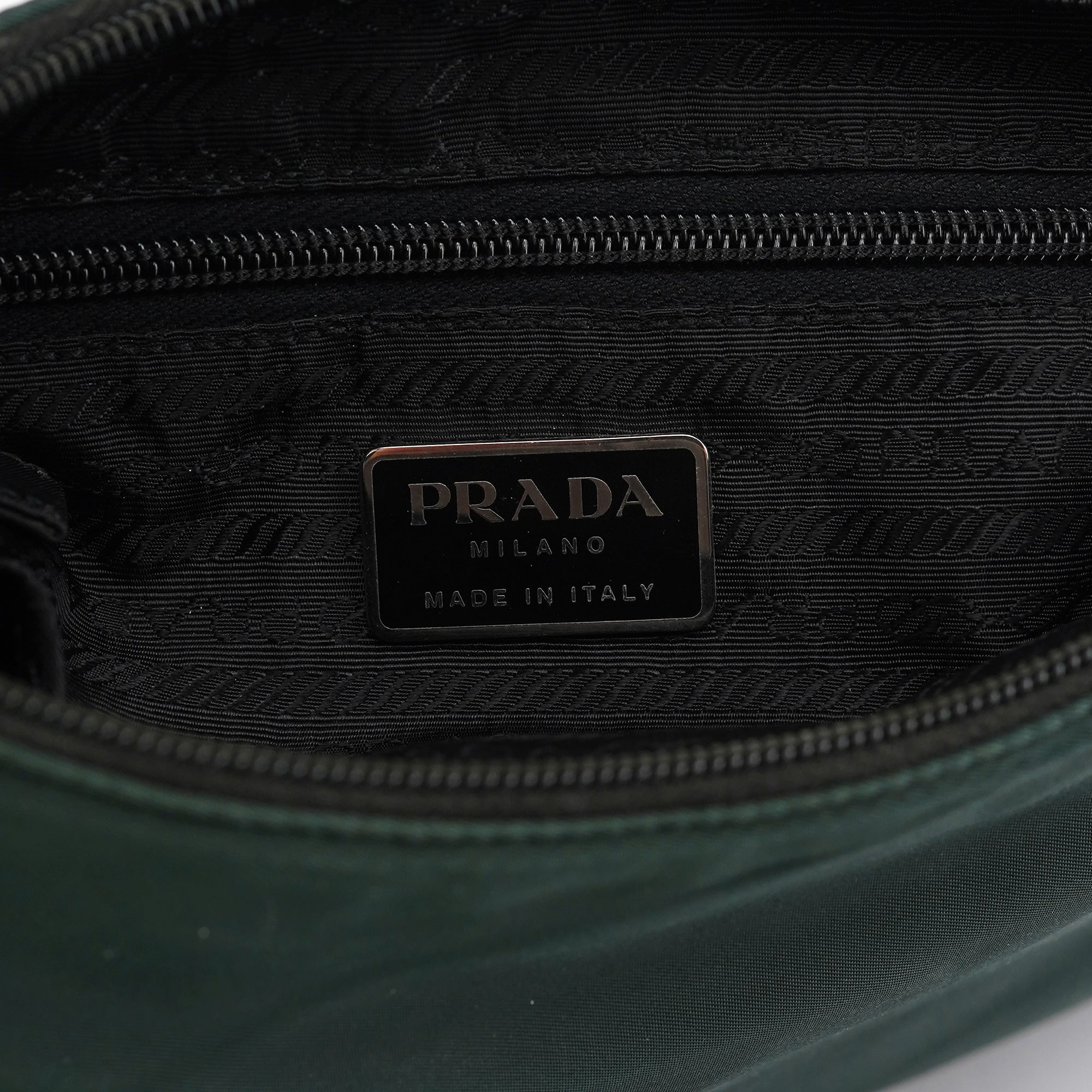 Prada 1998 Green Tessuto Plastic Shoulder Bag