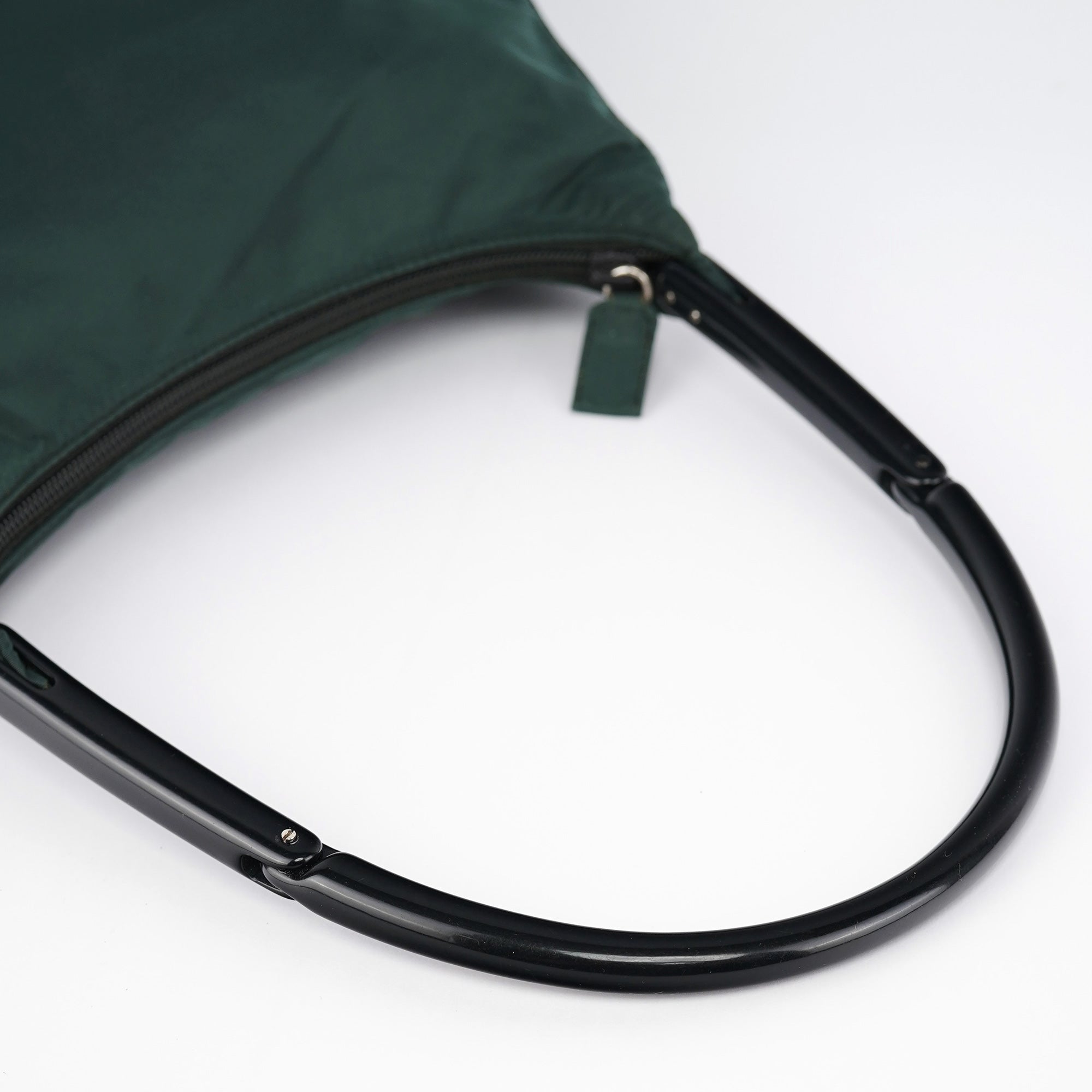 Prada 1998 Green Tessuto Plastic Shoulder Bag