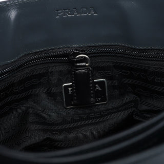 Prada 1998 Grey Vitello Metallo Shoulder Bag