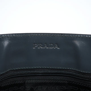 Prada 1998 Grey Vitello Metallo Shoulder Bag