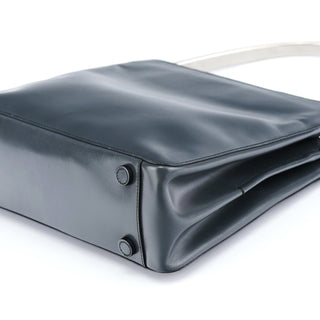 Prada 1998 Grey Vitello Metallo Shoulder Bag