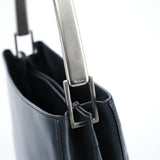 Prada 1998 Vitello Metallo Schultertasche aus grauem Leder