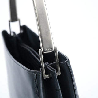 Prada 1998 Grey Vitello Metallo Shoulder Bag