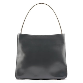 Prada 1998 Grey Vitello Metallo Shoulder Bag