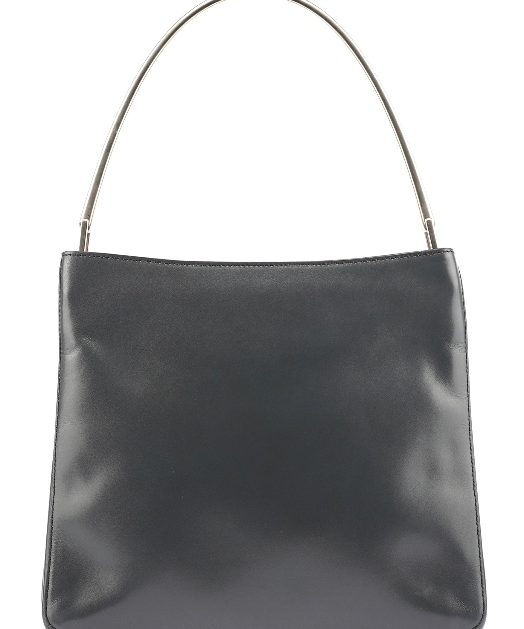 Prada 1998 Grey Vitello Metallo Shoulder Bag