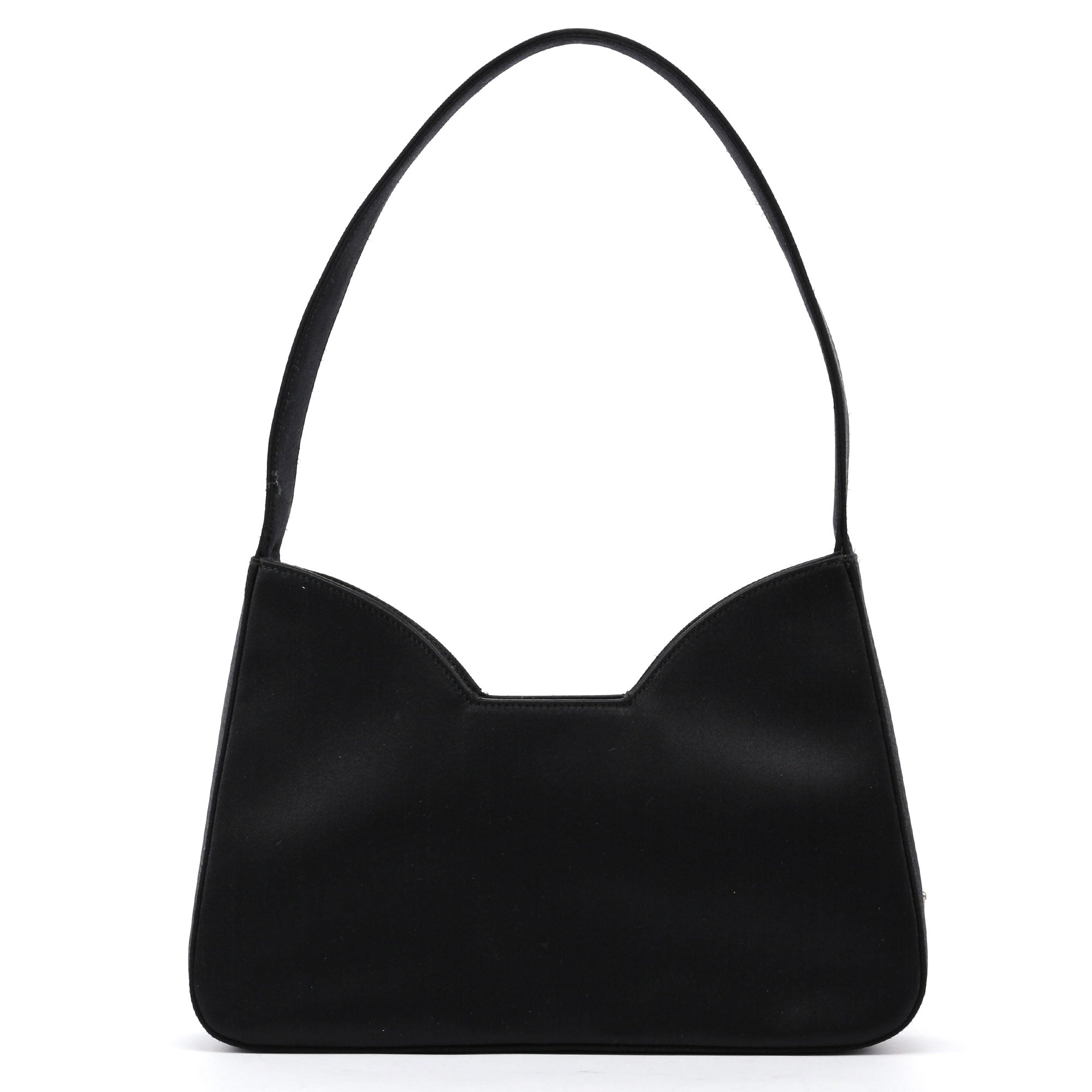 Prada 1998 Sac géométrique Raso en satin noir