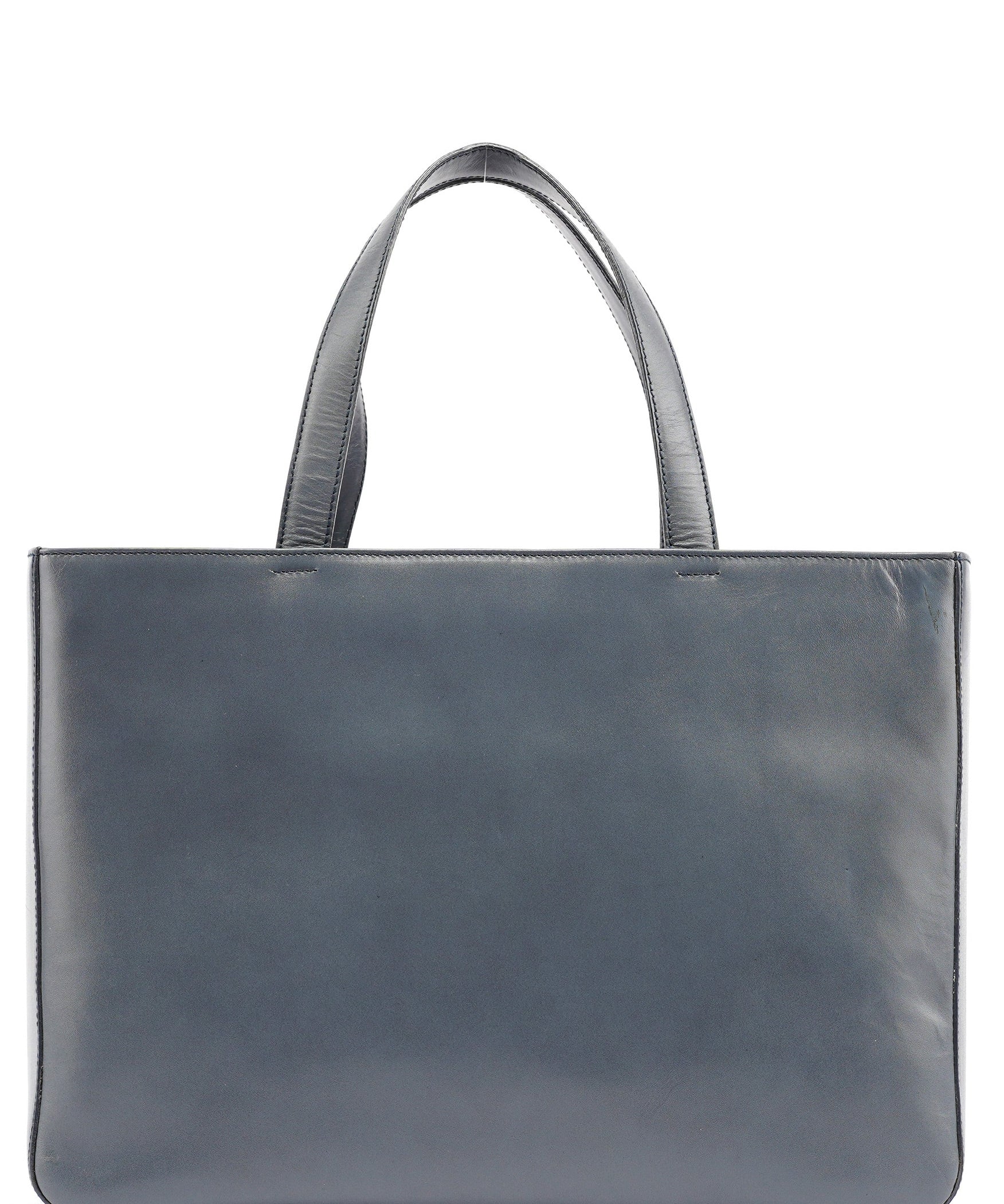 Prada 1998 Slate Grey Calfskin Leather Tote Bag
