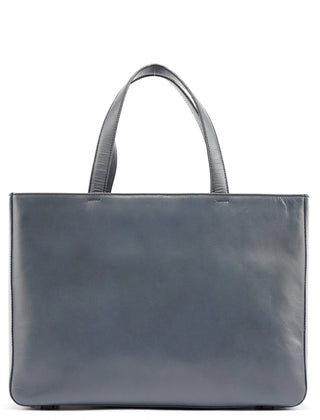 Prada 1998 Slate Grey Calfskin Leather Tote Bag