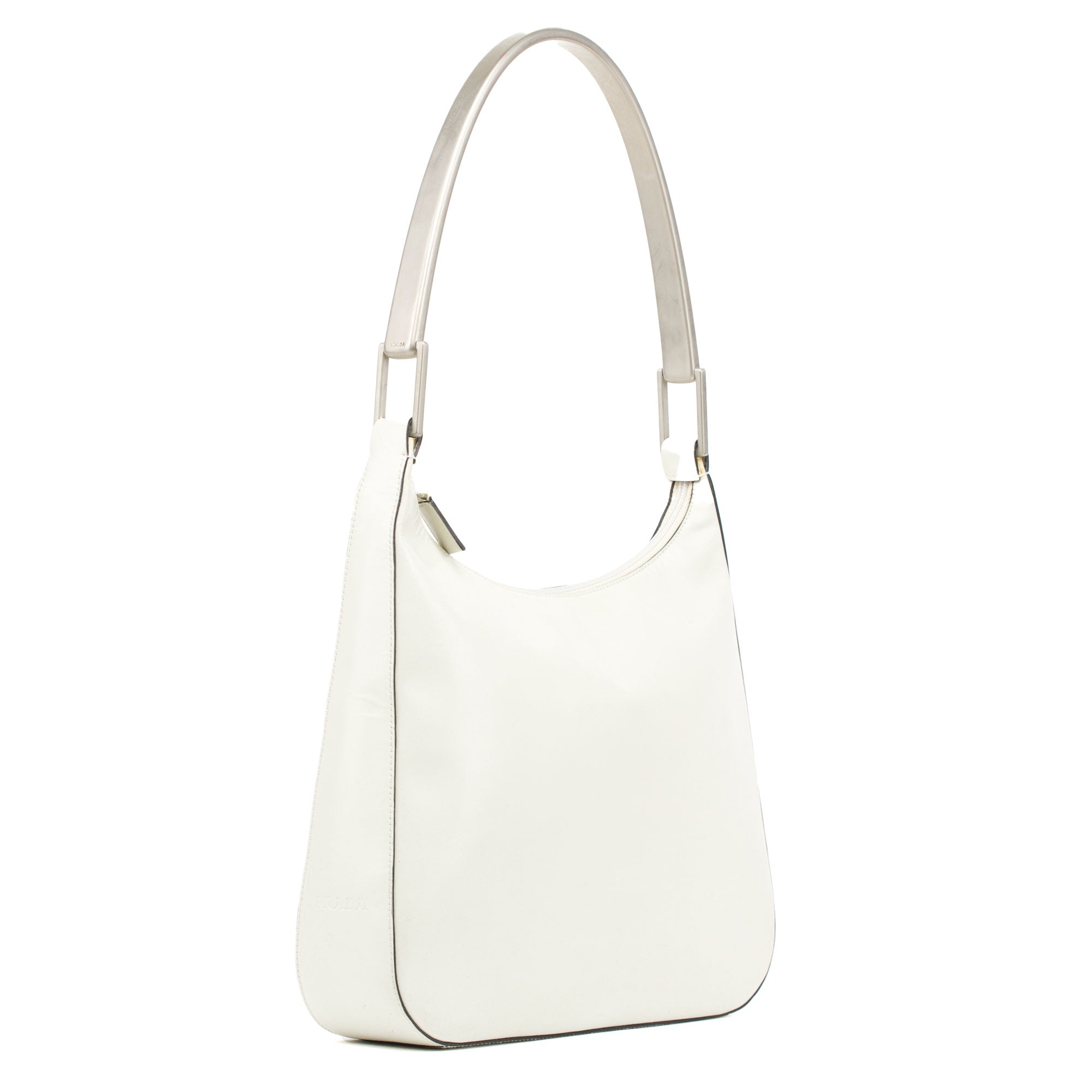 Gucci 1998 Vitello Metallo White Calfskin Shoulder Bag