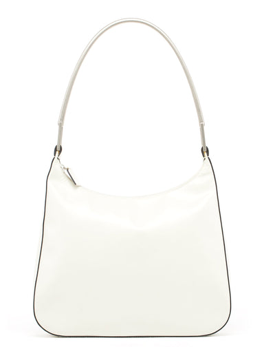 Prada 1998 Vitello Metallo White Calfskin Shoulder Bag