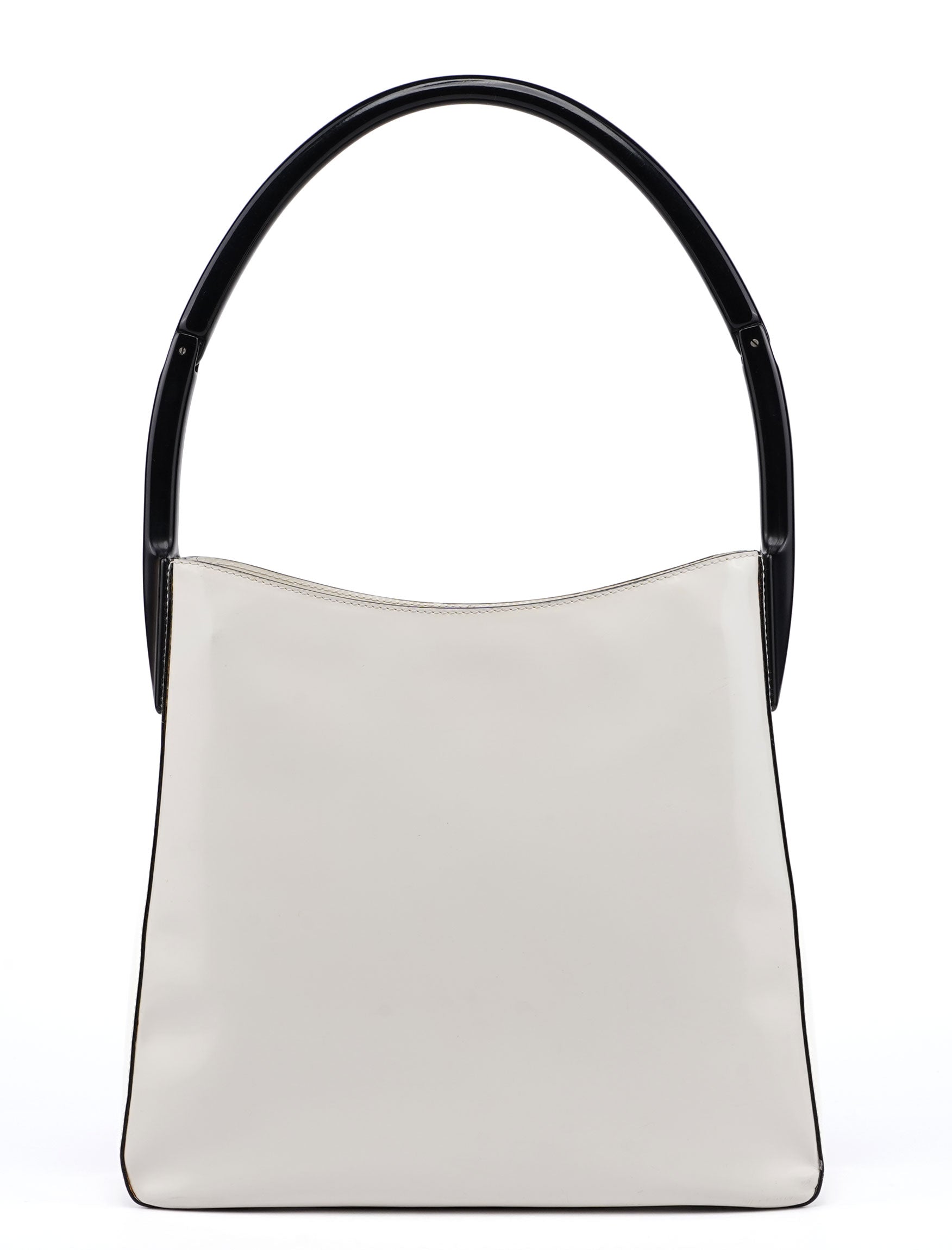 Prada 1998 White Spazzolato Sport Plastic Shoulder Bag