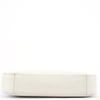 Prada 1998 White Vitello Metal Campaign Shoulder Bag