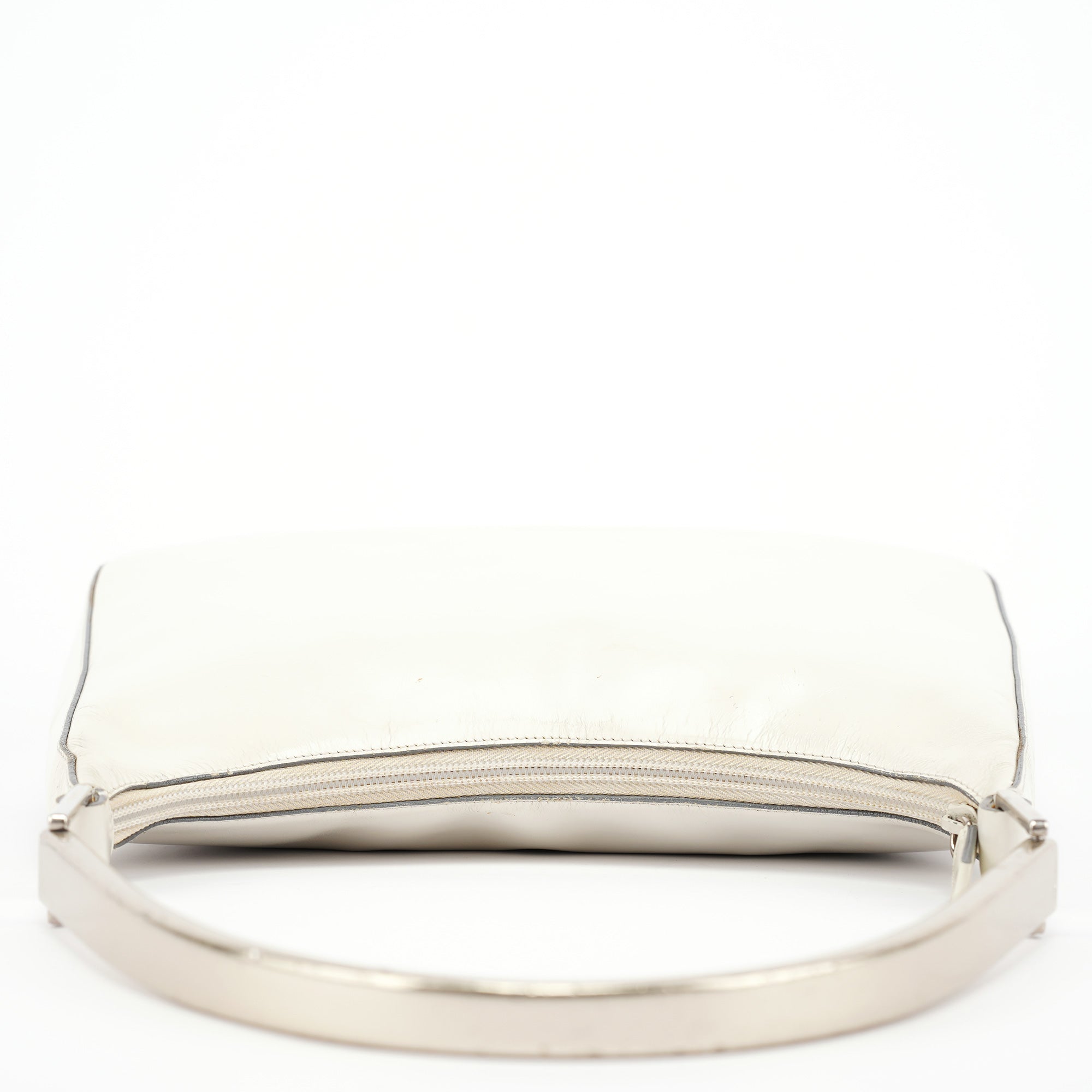 Prada 1998 Sac porté épaule Vitello Metal de la campagne en cuir de veau blanc