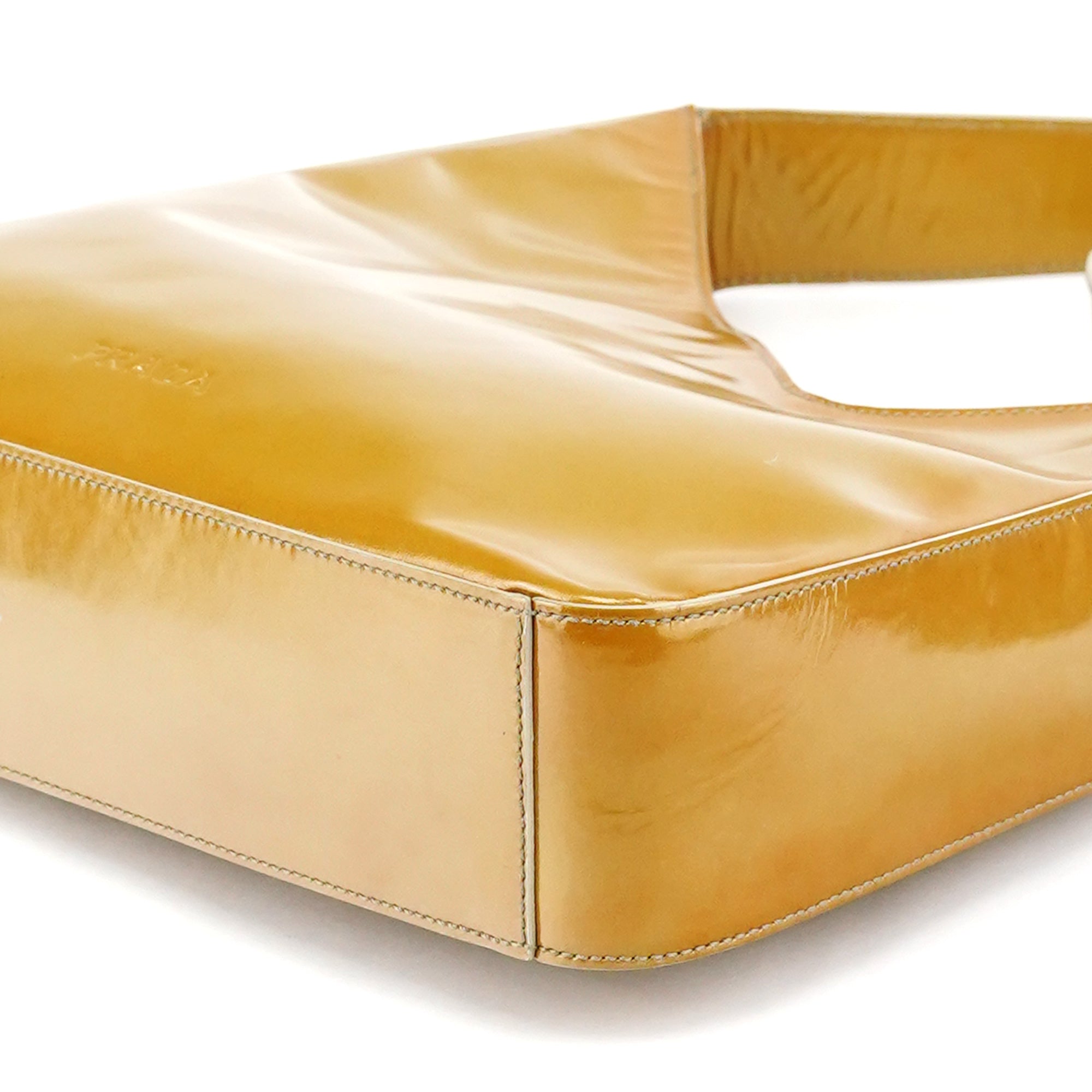 Prada 1998 Yellow Patent Leather Asim Shoulder Bag
