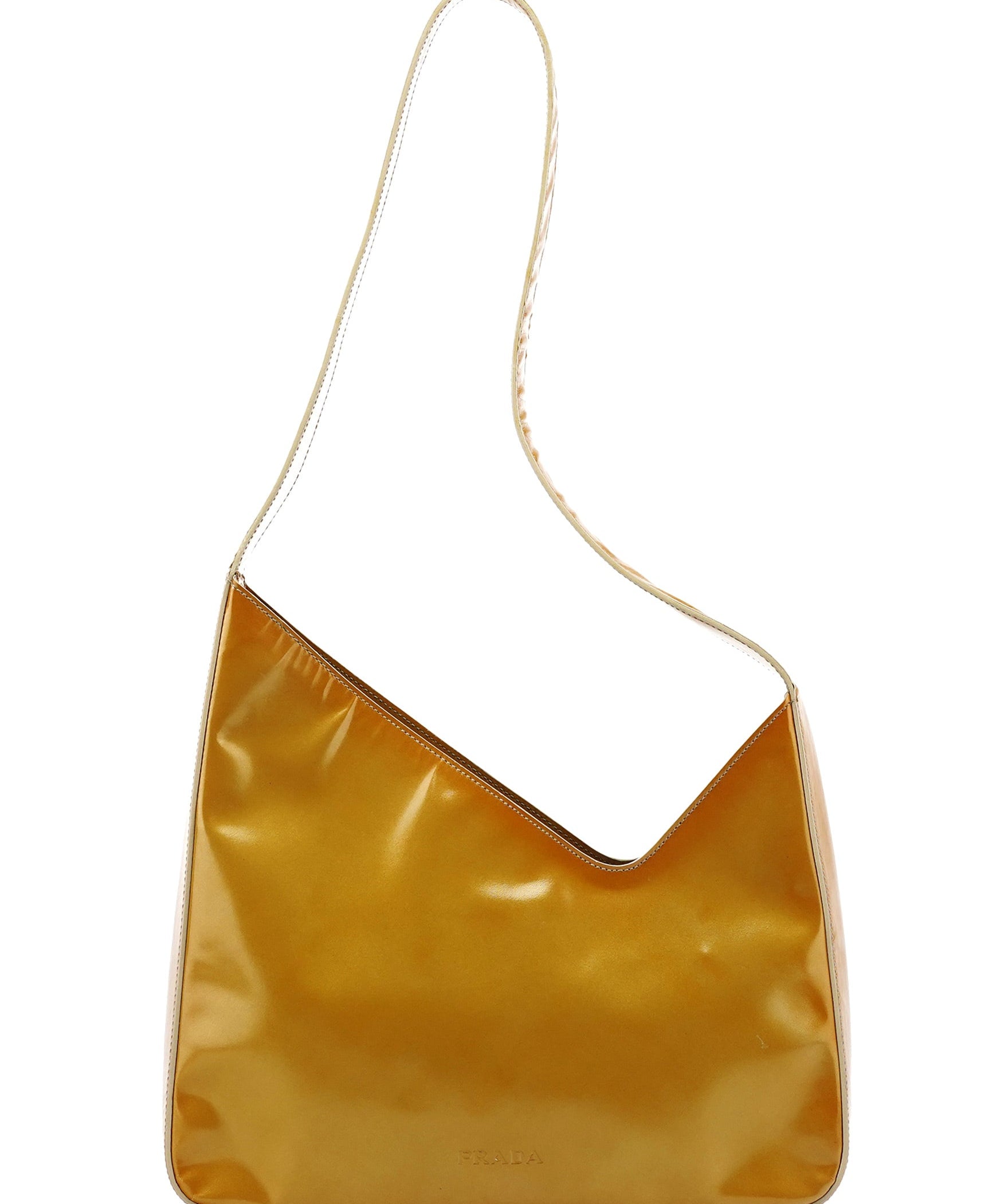 Prada 1998 Yellow Patent Leather Asim Shoulder Bag