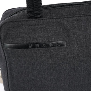 Prada 1999 Anthracite Canvas Keylock Tote Bag
