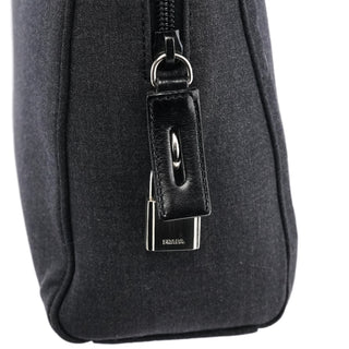 Prada 1999 Anthracite Canvas Keylock Tote Bag