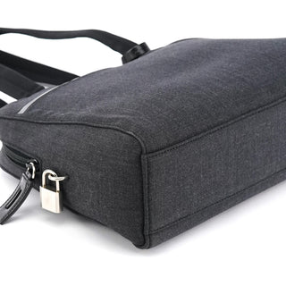 Prada 1999 Anthracite Canvas Keylock Tote Bag
