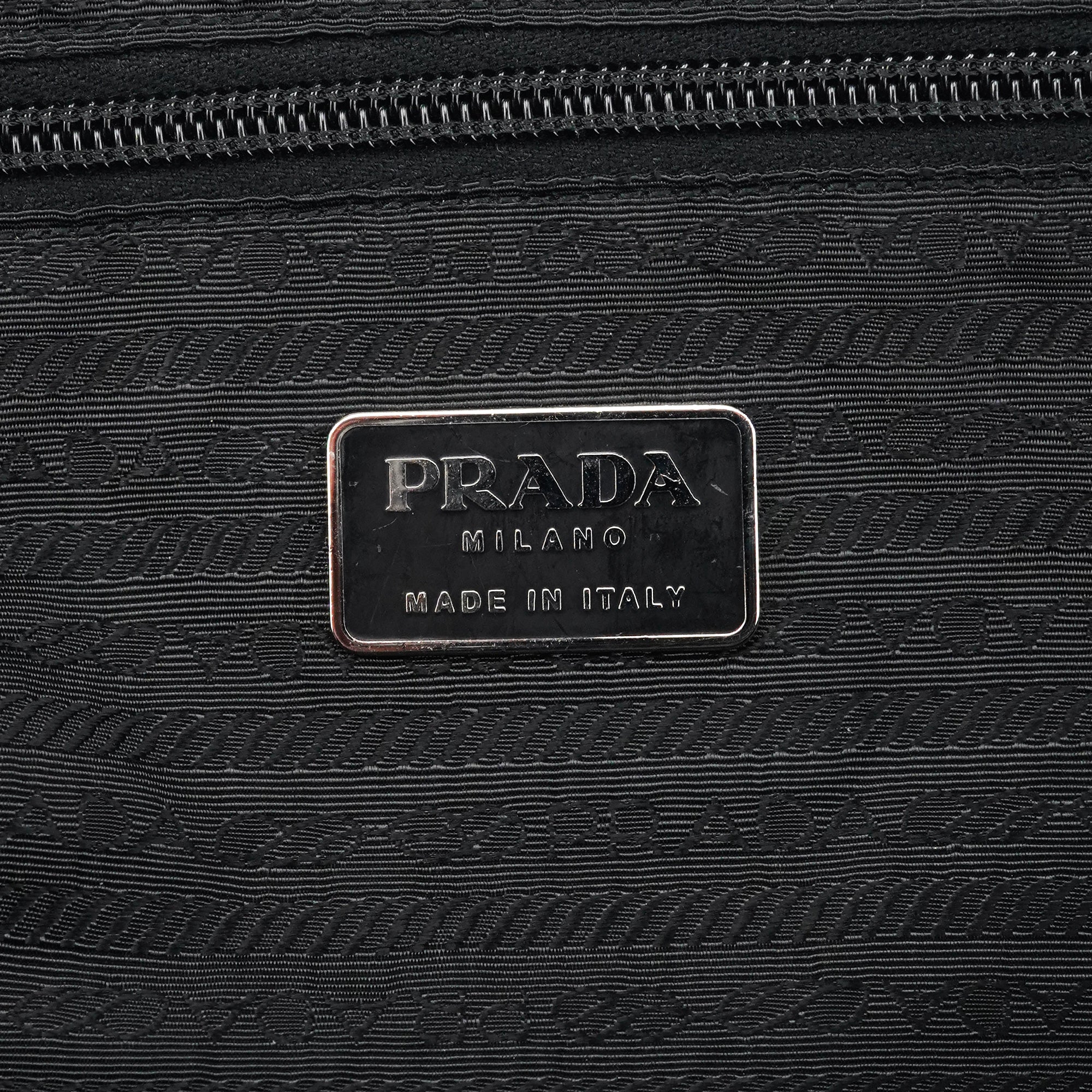 Prada 1999 Anthracite Canvas Keylock Tote Bag