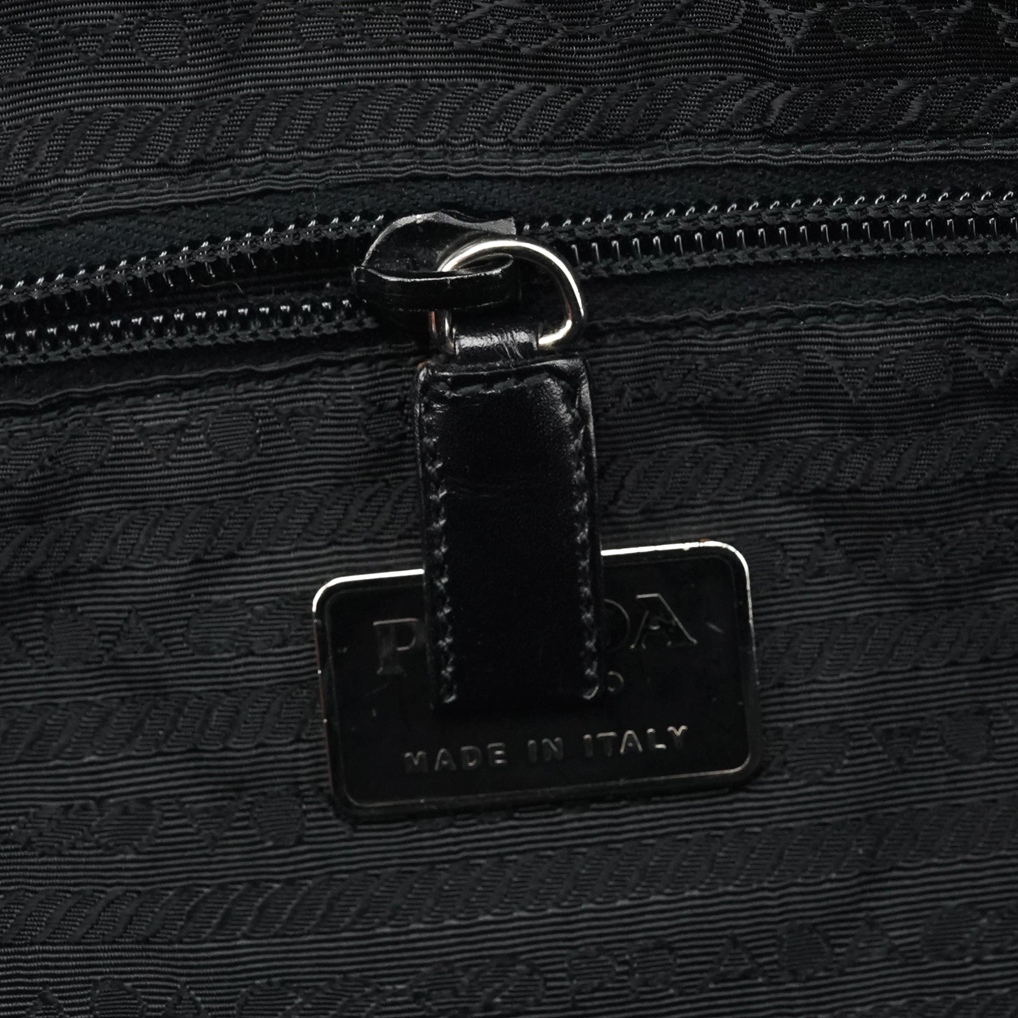 Prada 1999 Anthracite Canvas Keylock Tote Bag
