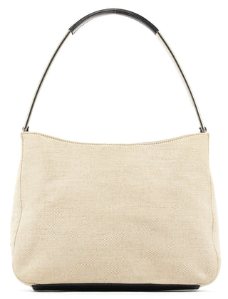 Prada 1999 Beige Canapa Metal Shoulder Bag