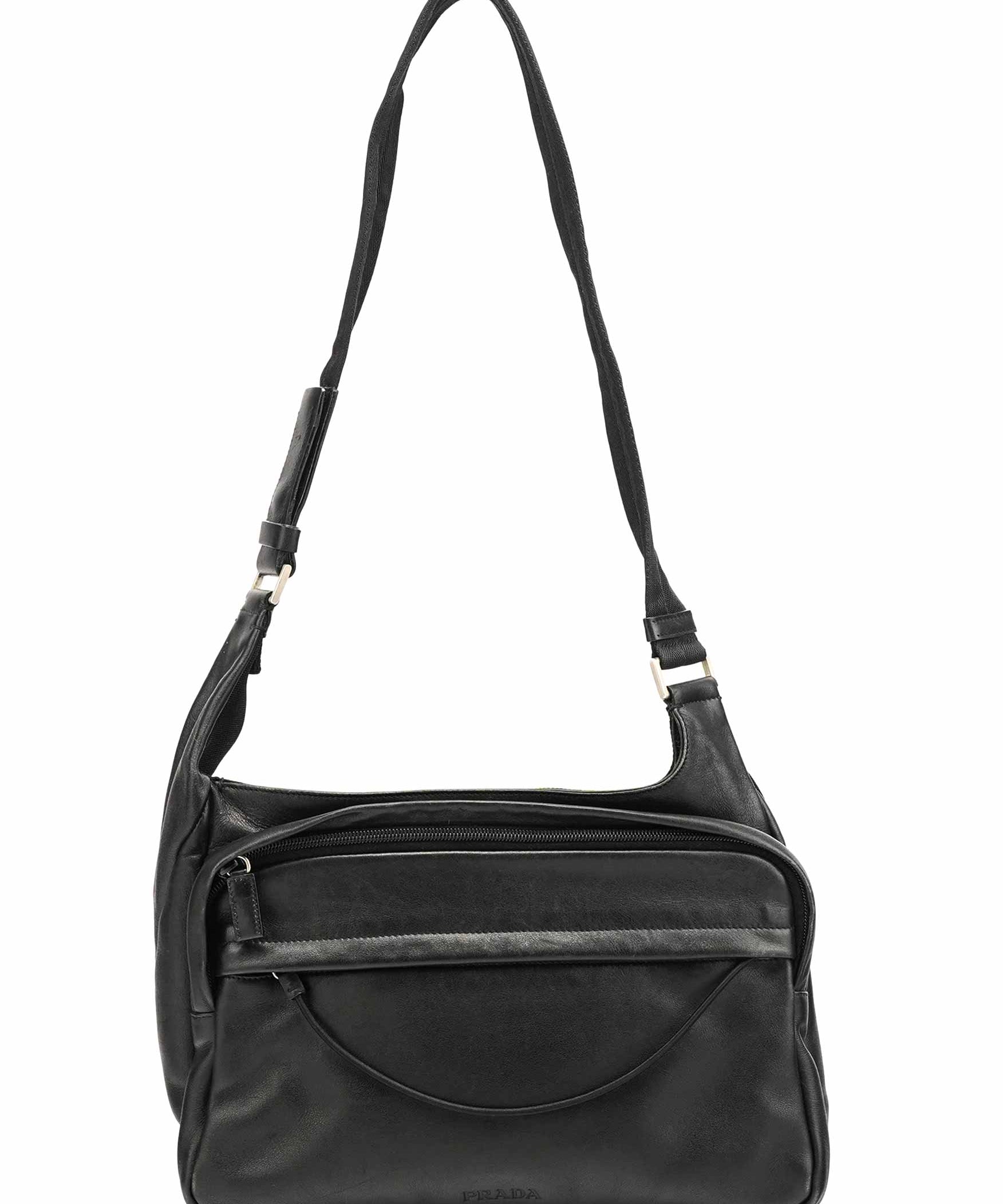 Prada 1999 Black Calfskin Crossbody Messenger Bag