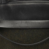 Prada 1999 Black Dark Green Wool Leather Bowling Bag