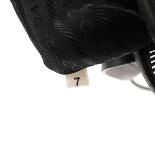 Prada 1999 Black Dark Green Wool Leather Bowling Bag